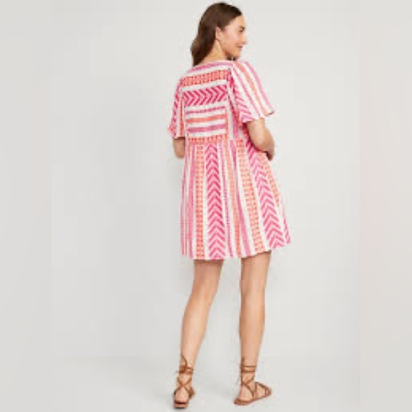 Old Navy Pink and White Striped Mini Dress - Picture 3 of 9